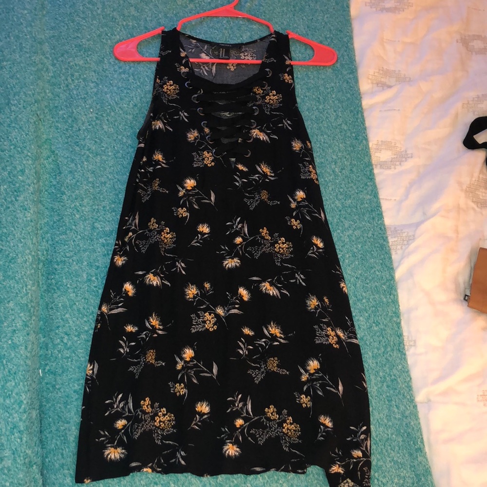 Lace up dress - floral